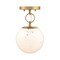 Designers Fountain Wine Flower 7in. 1-Light Brushed Gold Glam Semi Flush Mount with White Art Glass Shade for Bedrooms D329M-SF-BG - alternate 1